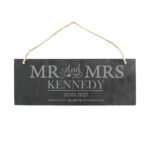 Personalised 'Mr And Mrs' Hanging Slate Plaque - Image 5