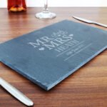 Personalised 'Mr And Mrs' Hearts Motif Slate Placemat - Image 5