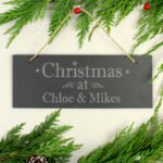 Personalised 'Christmas' Hanging Slate Plaque