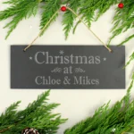 Personalised 'Christmas' Hanging Slate Plaque