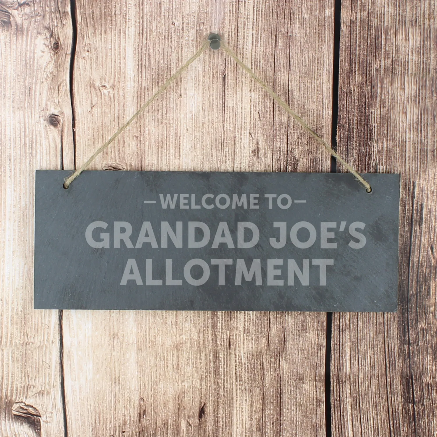 P010539 Personalised 'Welcome To...' Hanging Slate Plaque Personalised 'Welcome To...' Hanging Slate Plaque - Image 1