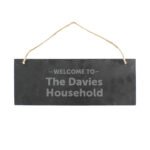Personalised 'Welcome To...' Hanging Slate Sign - Image 2