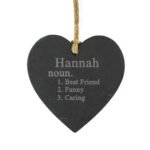 Personalised Word Definition Hanging Slate Heart Shaped Decoration - Image 2