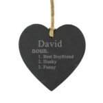 Personalised Word Definition Hanging Slate Heart Shaped Decoration - Image 3
