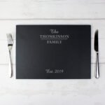 Personalised Any Message Family Slate Placemat