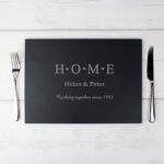 Personalised 'HOME' Hearts Motif Slate Placemat - Image 3
