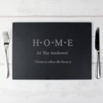 Personalised 'HOME' Hearts Motif Slate Placemat - Image 3