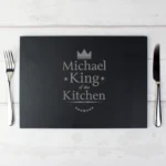 Personalised 'King of the Kitchen' Slate Placemat