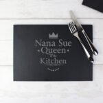 Personalised 'Queen of the Kitchen' Slate Placemat
