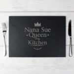 Personalised 'Queen of the Kitchen' Slate Placemat