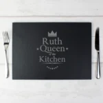 Personalised 'Queen of the Kitchen' Slate Placemat - Image 2