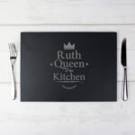 Personalised 'Queen of the Kitchen' Slate Placemat - Image 3