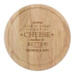 Personalised 'Cheese Makes It Better!' Round Wooden Cheese Board - Image 4