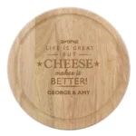 Personalised 'Cheese Makes It Better!' Round Wooden Cheese Board - Image 4