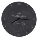 Personalised 'Family' Round Slate Wall Clock - Image 4