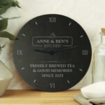 Personalised Any Message 'Kitchen' Round Slate Wall Clock - Image 3