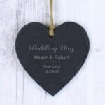 Personalised Any Message Classic Hanging Slate Heart Decoration - Image 3