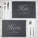 Personalised His & Hers Slate Placemat Set