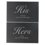 Personalised His & Hers Slate Placemat Set - Image 4