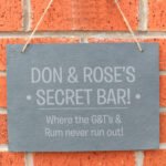 Personalised Any Message Large Hanging Slate Sign