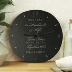 Personalised 'Time Flies When We're Together' Anniversary Slate Wall Clock - Image 2