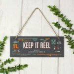 Personalised 'Keep It Reel' Printed Fishing Themed Hanging Slate Decoration - Image 4