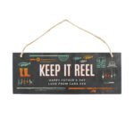 Personalised 'Keep It Reel' Printed Fishing Themed Hanging Slate Decoration - Image 6