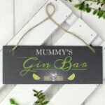 Personalised 'Gin Bar' Printed Hanging Slate Decoration - Image 3