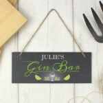 Personalised 'Gin Bar' Printed Hanging Slate Decoration - Image 4
