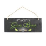 Personalised 'Gin Bar' Printed Hanging Slate Decoration - Image 5
