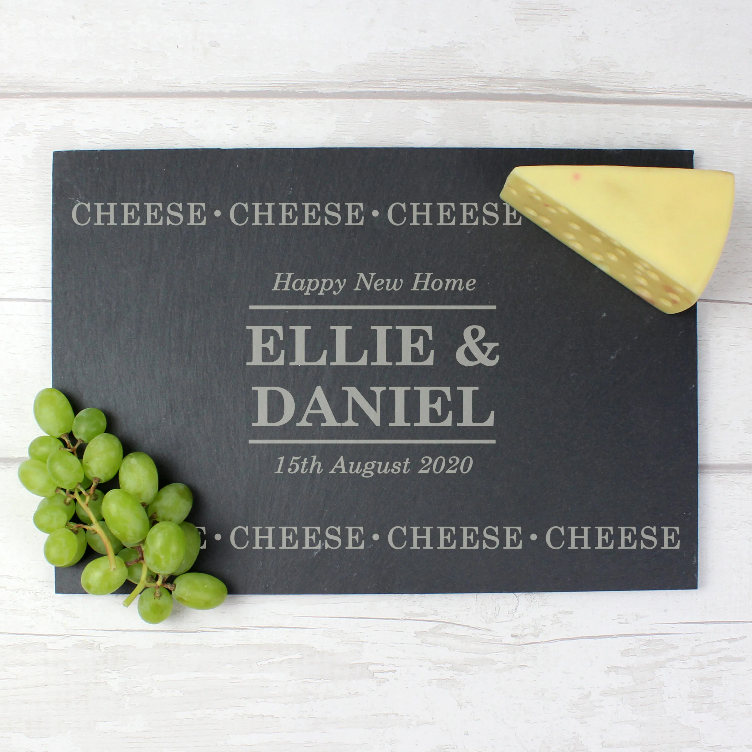 Personalised 'Cheese Cheese Cheese' Slate Cheese Board - Image 3