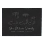 Personalised Welly Boot Design Family of Three Slate Placemat - Image 3