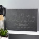 Personalised Welly Boot Design Family of Four Slate Placemat