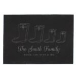 Personalised Welly Boot Design Family of Four Slate Placemat - Image 3