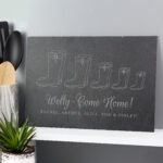 Personalised Welly Boot Design Family of Five Slate Placemat