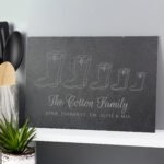 Personalised Welly Boot Design Family of Five Slate Placemat - Image 2
