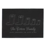 Personalised Welly Boot Design Family of Five Slate Placemat - Image 3