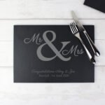 Personalised Any Message 'Mr & Mrs' Slate Placemat - Image 2
