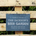 Personalised 'Beer Garden' Hanging Large Slate Sign - Image 3