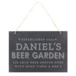 Personalised 'Beer Garden' Hanging Large Slate Sign - Image 4