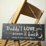 Personalised 'I Love You To The Moon & Back' Hanging Slate Plaque - Image 2
