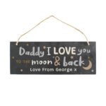 Personalised 'I Love You To The Moon & Back' Hanging Slate Plaque - Image 4