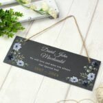 Personalised Any Message Memorial Floral Design Hanging Slate Plaque - Image 4