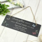 Personalised 'Butterflies Appear...' Memorial Hanging Slate Plaque - Image 3