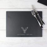 Personalised Any Message Stag Design Slate Placemat - Image 2
