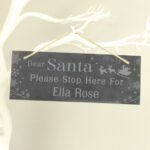 Personalised 'Santa Please Stop Here For...' Christmas Hanging Slate Sign