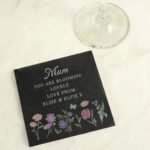Personalised Any Message Wild Flowers Design Slate Coaster - Image 3