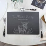Personalised Highland Cow Design Rectangle Slate Placemat - Image 3