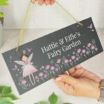 Personalised Children's Fairy Princess Design Garden Hanging Slate Sign - Image 2