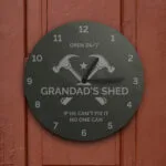 Personalised Any Message Hammers Motif Round Slate Wall Clock - Image 3